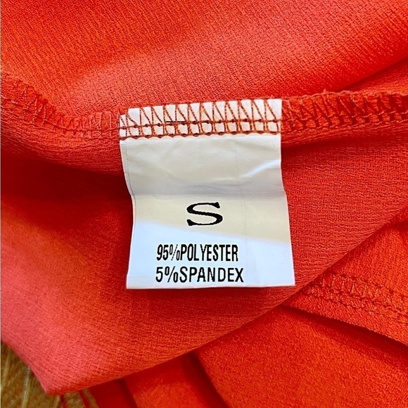 BEIDES, NWOT,ORANGE, REGULAR FIT, BOHO,WOMENS TOP WITH EMBROIDERED,V-NECK.SIZE S - Picture 6 of 7